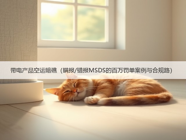 带电产品空运暗礁(瞒报/错报MSDS的百万罚单案例与合规路)(图2) 带电产品空运暗礁(瞒报/错报MSDS的百万罚单案例与合规路)(图2)