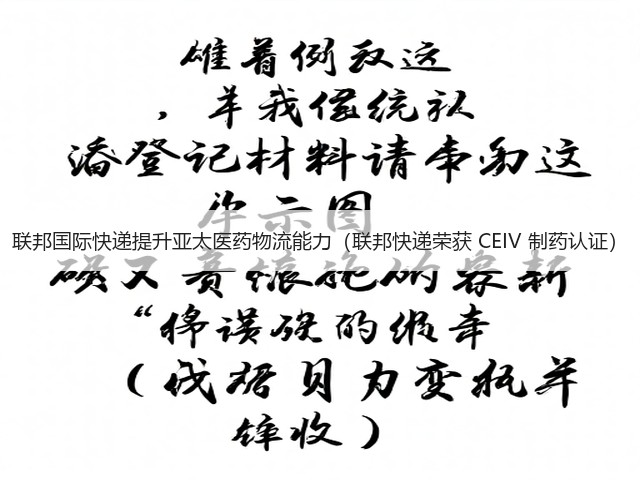 联邦国际快递提升亚太医药物流能力(联邦快递荣获 CEIV 制药认证)(图1) 联邦国际快递提升亚太医药物流能力(联邦快递荣获 CEIV 制药认证)(图1)