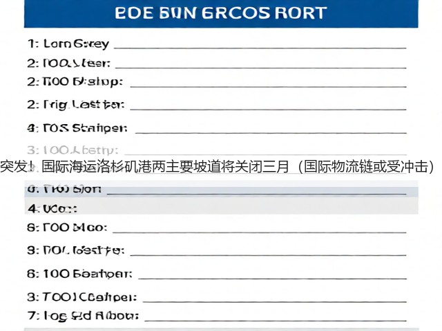 突发!国际海运洛杉矶港两主要坡道将关闭三月(国际物流链或受冲击)(图3) 突发!国际海运洛杉矶港两主要坡道将关闭三月(国际物流链或受冲击)(图3)