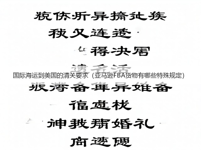 国际海运到美国的清关要求（亚马逊FBA货物有哪些特殊规定）(图3)
