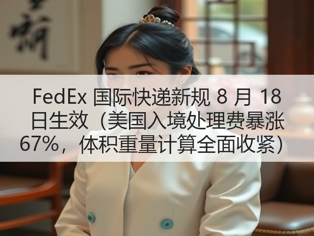 FedEx 国际快递新规 8 月 18 日生效(美国入境处理费暴涨 67%,体积重量计算全面收紧)(图3) FedEx 国际快递新规 8 月 18 日生效(美国入境处理费暴涨 67%,体积重量计算全面收紧)(图3)