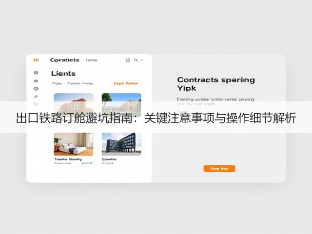 出口铁路订舱避坑指南:关键注意事项与操作细节解析(图3) 出口铁路订舱避坑指南:关键注意事项与操作细节解析(图3)
