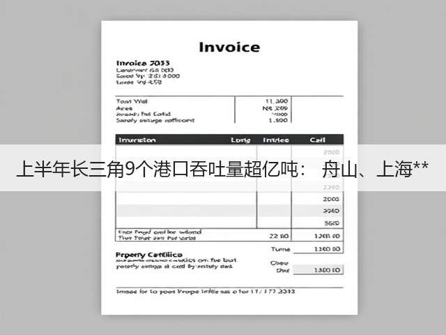 上半年长三角9个港口吞吐量超亿吨: 舟山、上海**(图1) 上半年长三角9个港口吞吐量超亿吨: 舟山、上海**(图1)