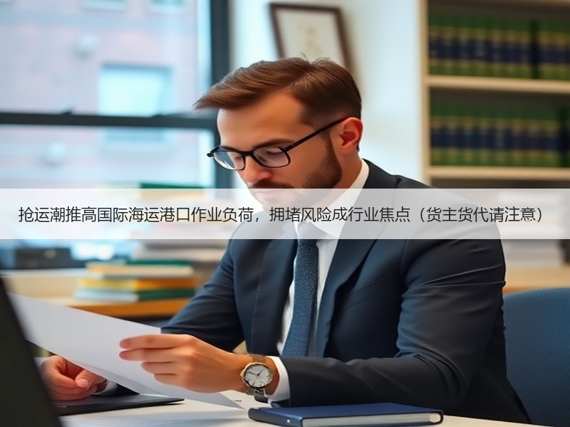抢运潮推高国际海运港口作业负荷，拥堵风险成行业焦点（货主货代请注意）