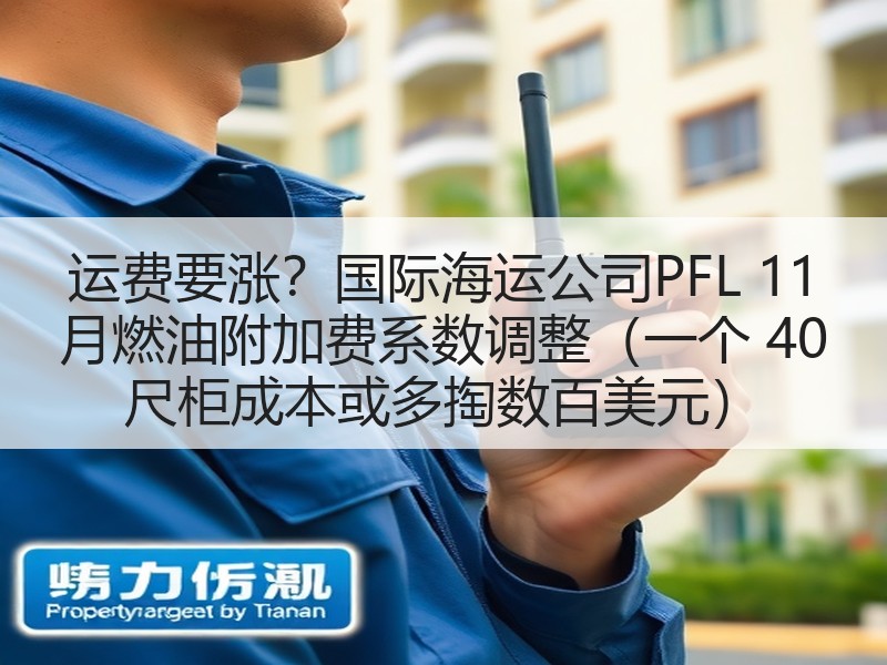 运费要涨?国际海运公司PFL 11 月燃油附加费系数调整(一个 40 尺柜成本或多掏数百美元) 运费要涨?国际海运公司PFL 11 月燃油附加费系数调整(一个 40 尺柜成本或多掏数百美元)