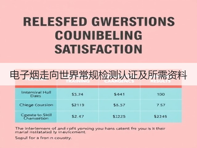 电子烟走向世界常规检测认证及所需资料(图3) 电子烟走向世界常规检测认证及所需资料(图3)