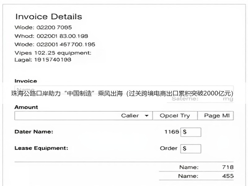 珠海公路口岸助力“中国制造”乘风出海（过关跨境电商出口累积突破2000亿元）
