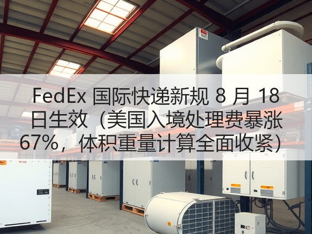 FedEx 国际快递新规 8 月 18 日生效(美国入境处理费暴涨 67%,体积重量计算全面收紧)(图2) FedEx 国际快递新规 8 月 18 日生效(美国入境处理费暴涨 67%,体积重量计算全面收紧)(图2)
