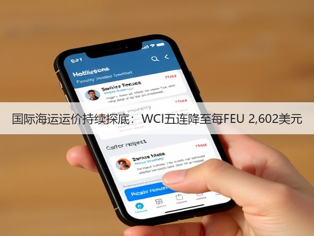 国际海运运价持续探底：WCI五连降至每FEU 2,602美元(图3)