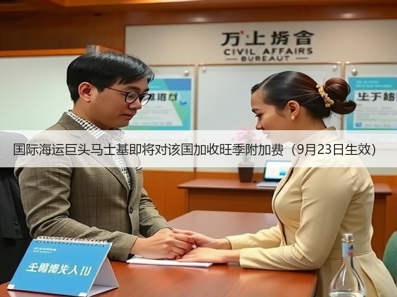 国际海运巨头马士基即将对该国加收旺季附加费（9月23日生效）