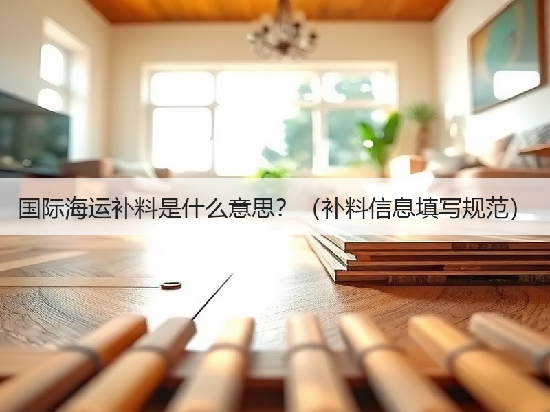 国际海运补料是什么意思？（补料信息填写规范）