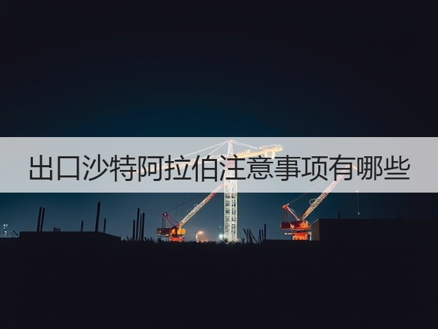 出口沙特阿拉伯注意事项有哪些(图3) 出口沙特阿拉伯注意事项有哪些(图3)