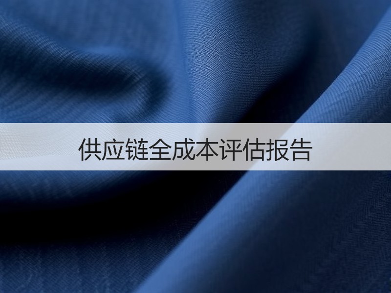 供应链全成本评估报告