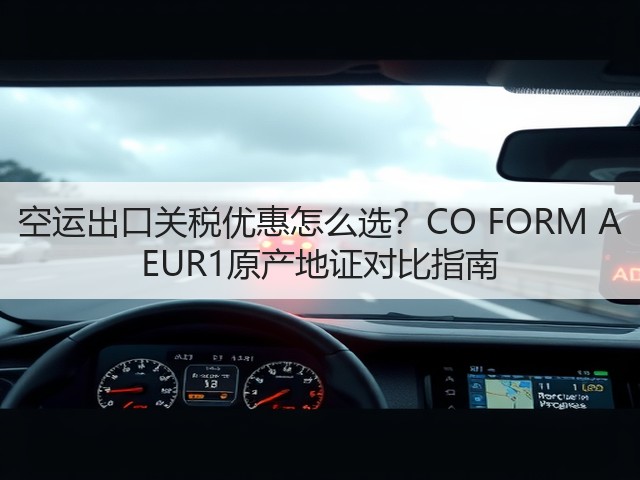 空运出口关税优惠怎么选？CO FORM A EUR1原产地证对比指南(图1)