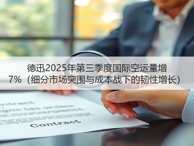 德迅2025年第三季度国际空运量增 7%（细分市场突围与成本战下的韧性增长）(图3)